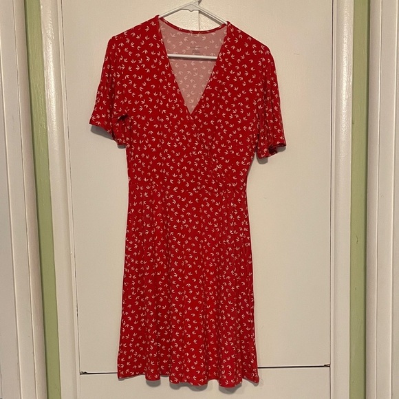 41 Hawthorn Red Patterned Midi Dress - Picture 1 of 4